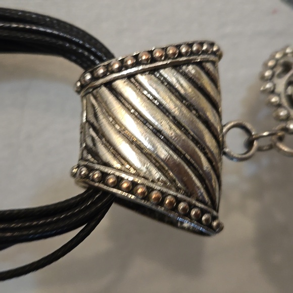 Heart pendant necklace,vegan black cord,love,intricate pattern,adjustable - Picture 9 of 10